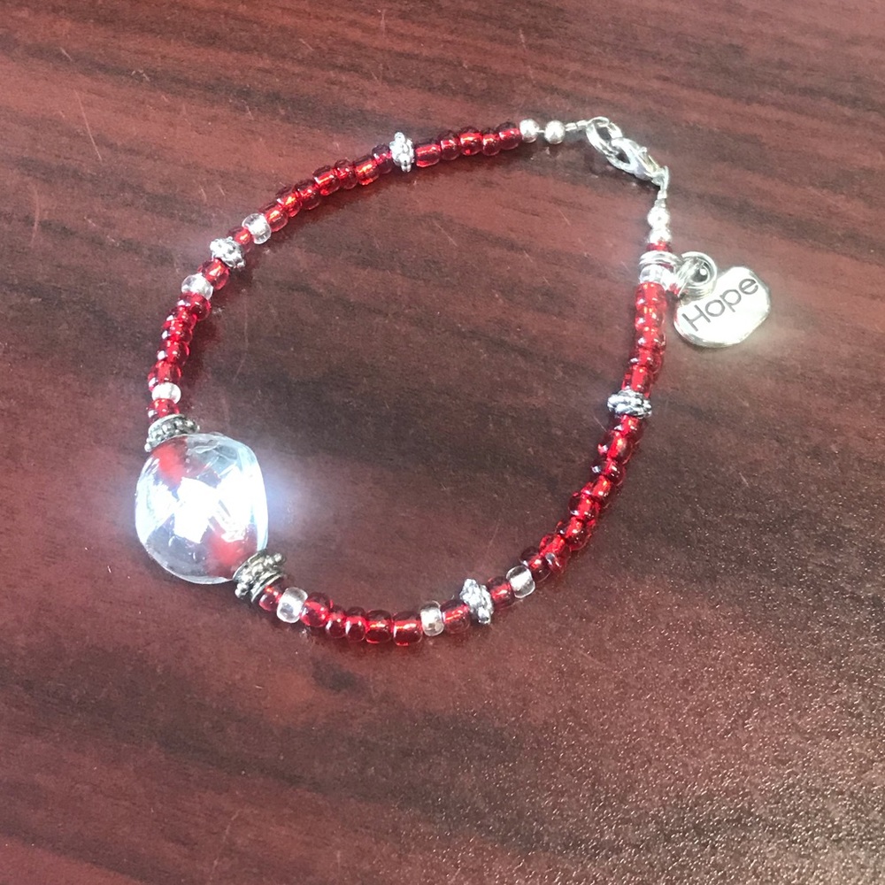 Glass bead bracelet.